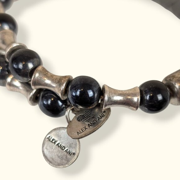 Alex and Ani Vintage Sixty-Six Braided Leather Beaded Energy Bracelet - Picture 2 of 6